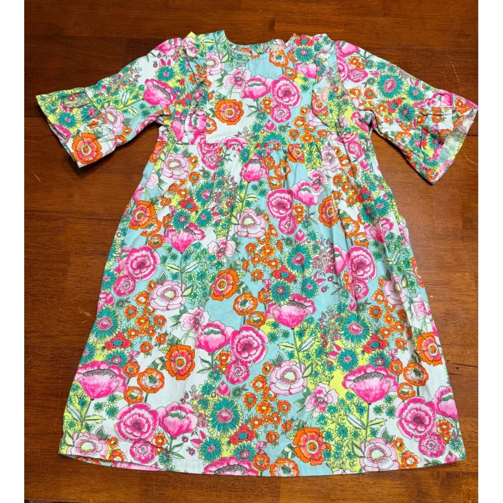 Classic Whimsy Girls Dress 4T Multicolor Floral Ruffle Olivia Cottagecore